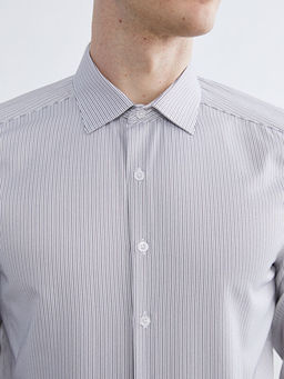 Slim Fit Uzun Kollu ?izgili Erkek G?mlek