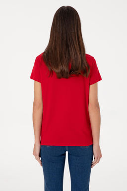 Kad_n K_rm_z_ Bisiklet Yaka Ti__rt Sepette S_rpriz _ndirim - U.s. polo assn фото 5