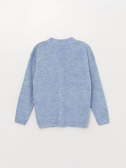 V Yaka Uzun Kollu K?z ?ocuk Triko H?rka - Waikiki фото 2