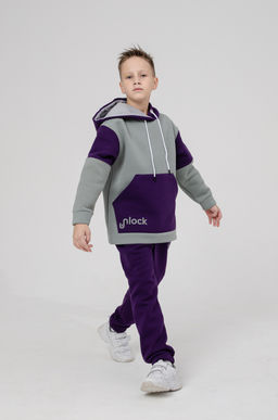 886Д Костюм детский "Серый/фиолетовый"