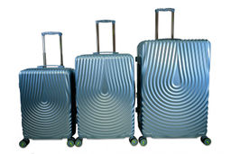 Набор из 3 чемоданов, композит, 77062-1 с расширением Изумрудный