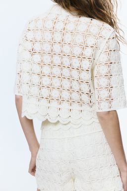Camisa efecto crochet con cierre de lazada - H&m фото 6