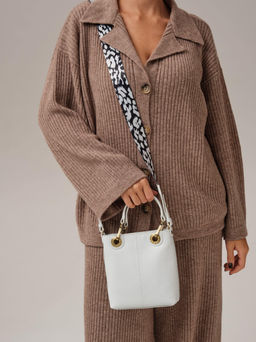 Сумка кожаная кросс-боди Deboro 30347 белый