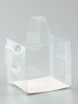 Цена за 2 шт. Коробка из PVC для куличей и десертов, прозрачная, 8.5×8.5×8.5 см