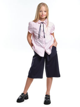 Рубашка розовая с брошью UD 5119 розовый/синий - Mini maxi фото 3