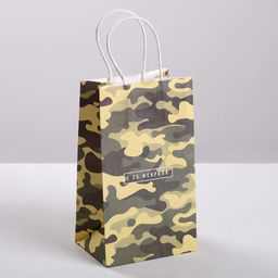 Цена за 2 шт. Пакет подарочный крафт, упаковка, С 23 февраля, 21?12?9 см