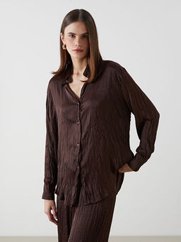 Oversize Saten Kad?n G?mlek Tunik