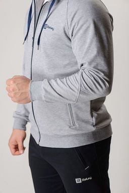 Спортивный костюм М-1828: Серый меланж / Тёмно-синий - Relay фото 4