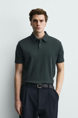 POLO ESTRUCTURA WAFFLE / Verde azul - Zara фото 2
