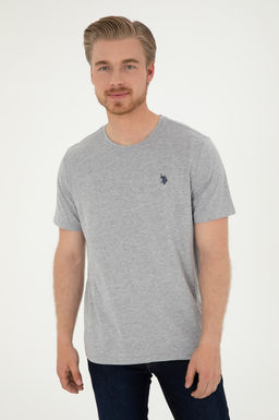 Мужская серая меланжевая базовая футболка Неожиданная скидка в корзине