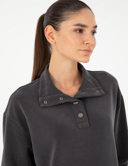 Antrasit Oversize Modal Kuma_ Sweatshirt - Pierre cardin фото 2