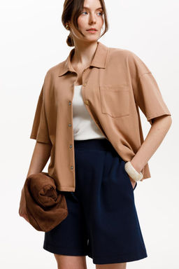 ЕВТ 3280/охра коричневая рубашка жен