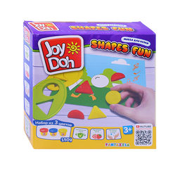 Масса для лепки набор Shapes fun - Формы, 8 карточек с трафаретам, 12 форм и аксессуаров, 3 баночки с тестом, (3 x 50 г.)