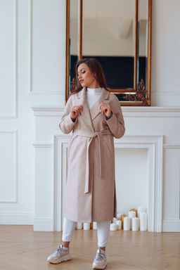 Пальто женское демисезонное 21820 (кремовый) - Kankan фото 12