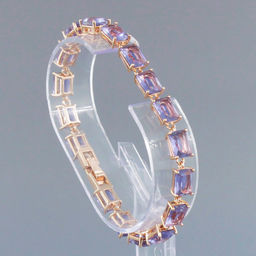 Александрит, браслет Джуди, покрытие под золото, длина 17,5см - Agat77 фото 2