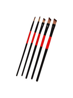 Набор кистей для рисования, нейлон, 5 штук, круглые, плоские, международный размер