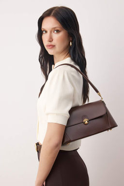 Koyu Kahverengi Metal Toka Detayl? Kad?n Mini Omuz Cantas? TAKAW26OC00081