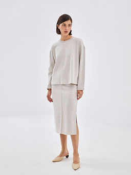 Beli Lastikli Dar Fit Kad?n Triko Etek