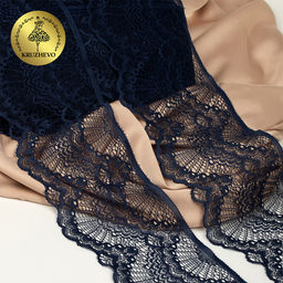 Кружево-стрейч KRUZHEVO арт.TBY.30239/N шир.100мм цв.S919 синий сапфир уп.3м