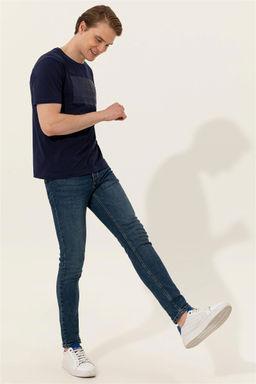 Мужская темно-синяя футболка с круглым вырезом Неожиданная скидка в корзине - U.s. polo assn фото 4