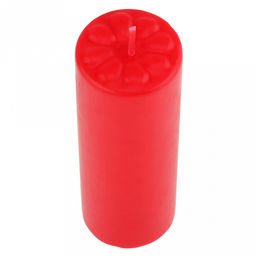 Свеча "Цилиндр" д4см, h12см, парафин, с декором, "Лепесточки", время горения 18 часов, красный (Россия)