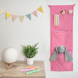 VAL PN2-PV-S4 Кармашек подвесной в детский сад, 4 отделения, 25*75 см, цвет розовый, шт