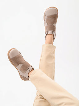 Босоногие ботинки 206.NATAbr.Визон+капучино замша/мех