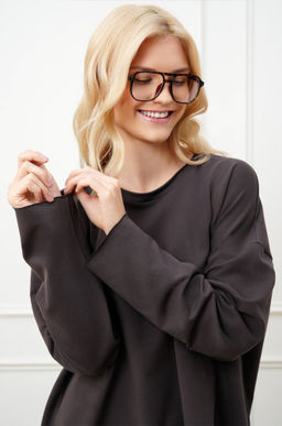 Женский лонгслив оверсайз из футера двухнитки Happyfox - Happy fox фото 8