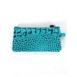 Футляр для ключей Croco-кл-500 (на молнии) натуральная кожа бирюза кайман (72) 263611