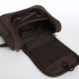 Косметичка-несессер дорожная на молнии, с крючком, с ручкой, коричневая - Simaland фото 3