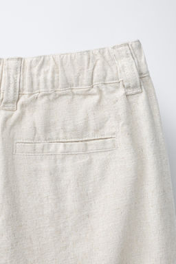 PANTAL?N RECTO ALGOD?N LINO / Beige claro - Zara фото 4