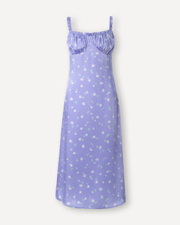 Сиреневое платье с цветочным принтом - Incity фото 2