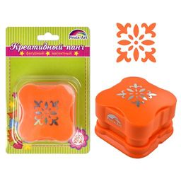 Панч-дырокол магнитный арт.45801/8 УЗОР/27 (размер рисунка 27х27мм, размер панча 65х65х40, оранжевый