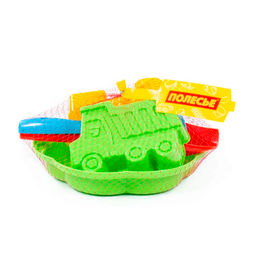 Набор детский №89 ( ситечко-цветок большое, лопатка №5, грабельки №5, формочки 2 шт.) арт. 7193