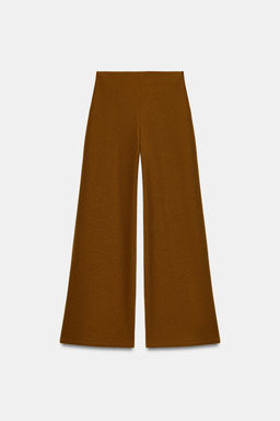 TEXTURED WIDE-LEG TROUSERS