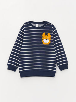 Bisiklet Yaka Uzun Kollu ?izgili Erkek Bebek Sweatshirt