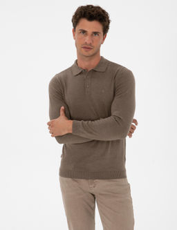 Vizon Melanj Slim Fit Polo Yaka Basic Triko Kazak - Pierre cardin фото 3