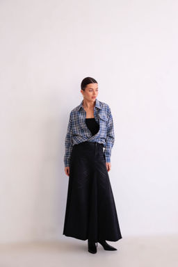 Martichelli Рубашка в клетку голубая на кнопках  фото 9