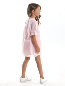 Платье для девочки хлопок UD 4833 крем розовый - Mini maxi фото 5