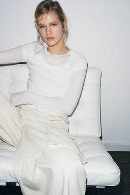 COTTON LONG SLEEVE T-SHIRT - Zara фото 2