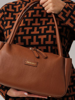 Кожаная сумка Deboro 31090 коричневый фундук