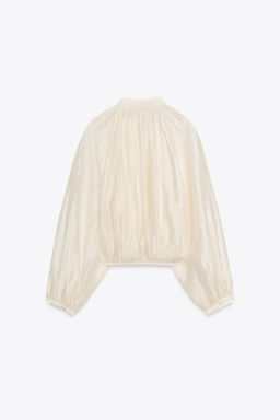 FLOWING BLOUSE WITH PUFF SLEEVES - Zara фото 7