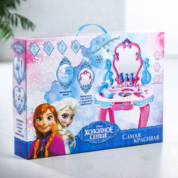 Игровой набор парикмахера Столик с зеркалом, Холодное сердце, свет, звук, 14 предметов, высота 60 см - Disney фото 6