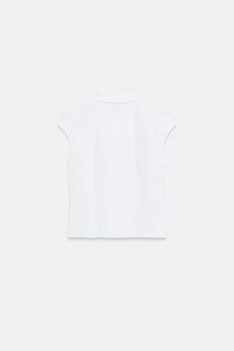 TOP GABARDINA BOTONES / Blanco