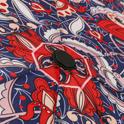 Зонт автомат Дива ткань эпонж (полиэстер) с деколью, 8 лучей, д/купола 95см h58см, 3 сложения, 29см в сложенном виде, механизм против ветра, пластмассовая ручка, цвет красно-синий, 321гр (Китай) - Домашняя Мода фото 5