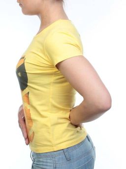 A1905106 YELLOW Футболка женская (95 % хлопок, 5% спандекс)