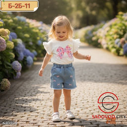 Костюм для девочки (футболка и шорты) - Bruno фото 2