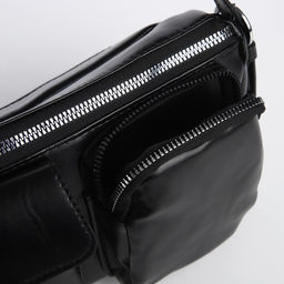 Сумка женская с карманами кожзам, черный цвет - Nazamok фото 6