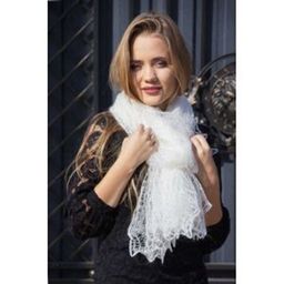 102 Палантин "Снежинка" белый 200см * 70см