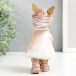 Фигурка полистоун Зайка в шляпке и дождевике с зонтом, 14.5?6.5?8 см